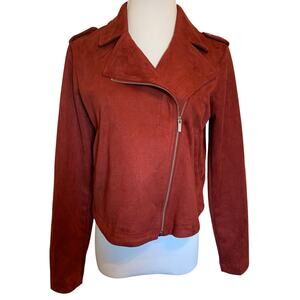 Lauren Conrad Moto Jacket burgundy red Small NEW
